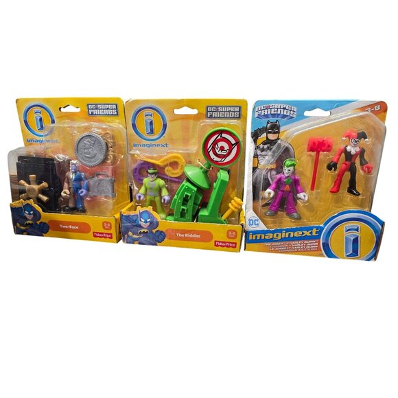 DC Comics Super Friends Two face, Riddler, The Joker & Harley Quinn New - Picture 10 of 10